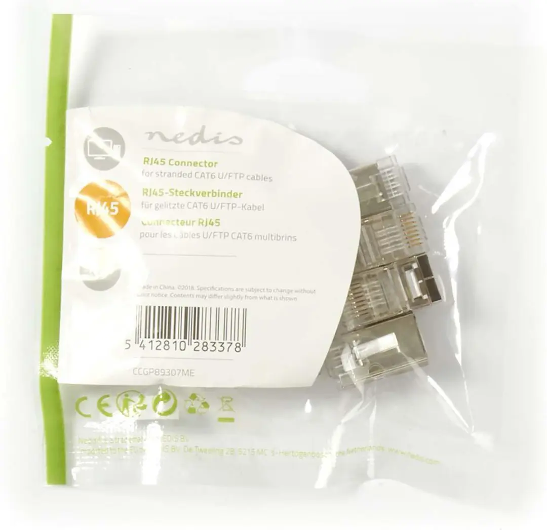 Nedis RJ45-Connector CAT6 Stranded STP Verguld - 10 Stuks