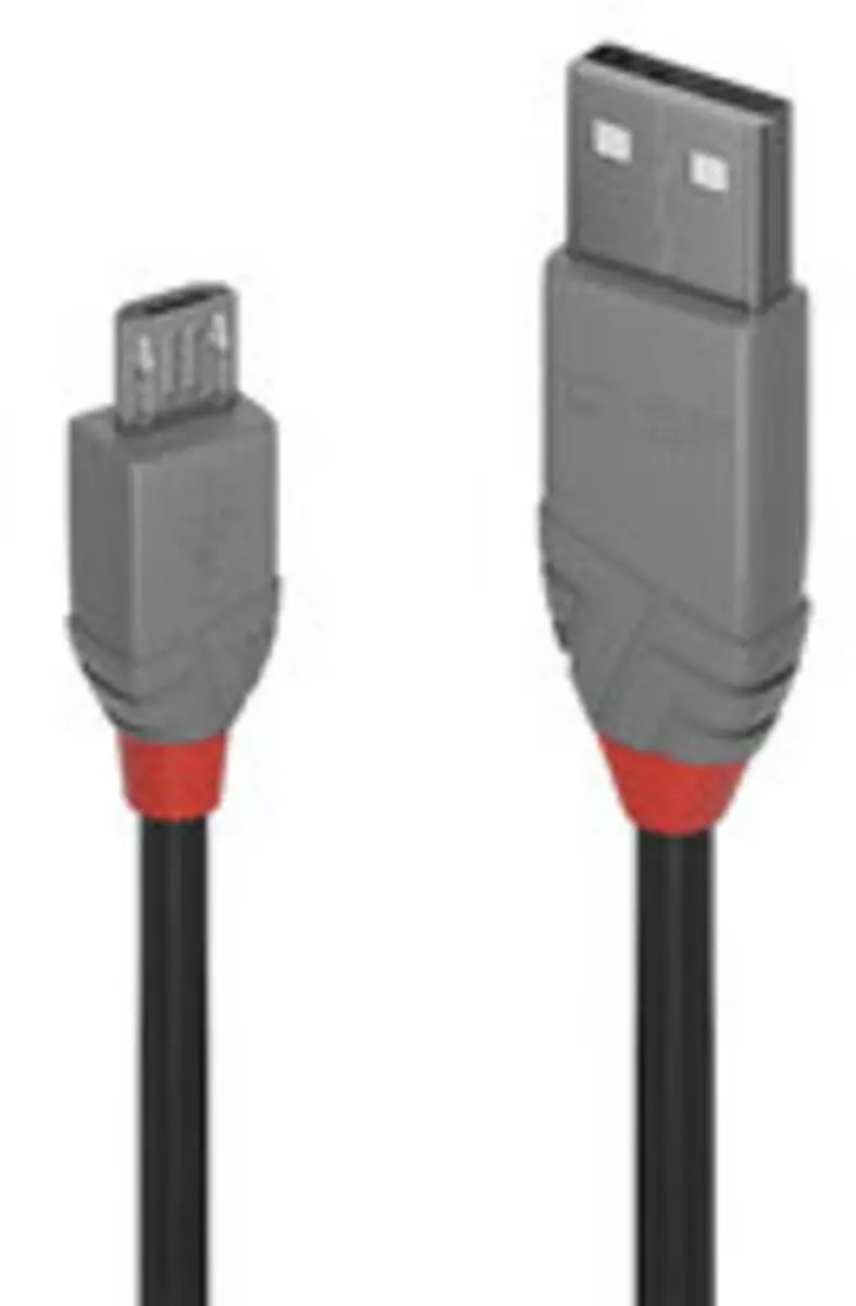 Lindy 36735 USB-kabel USB-A naar Micro-B 5m - Zwart/Grijs