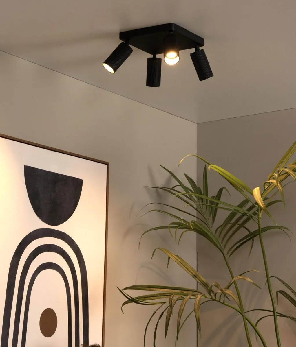Lucide CLUBS Plafondspot 4xGU10 - Zwart