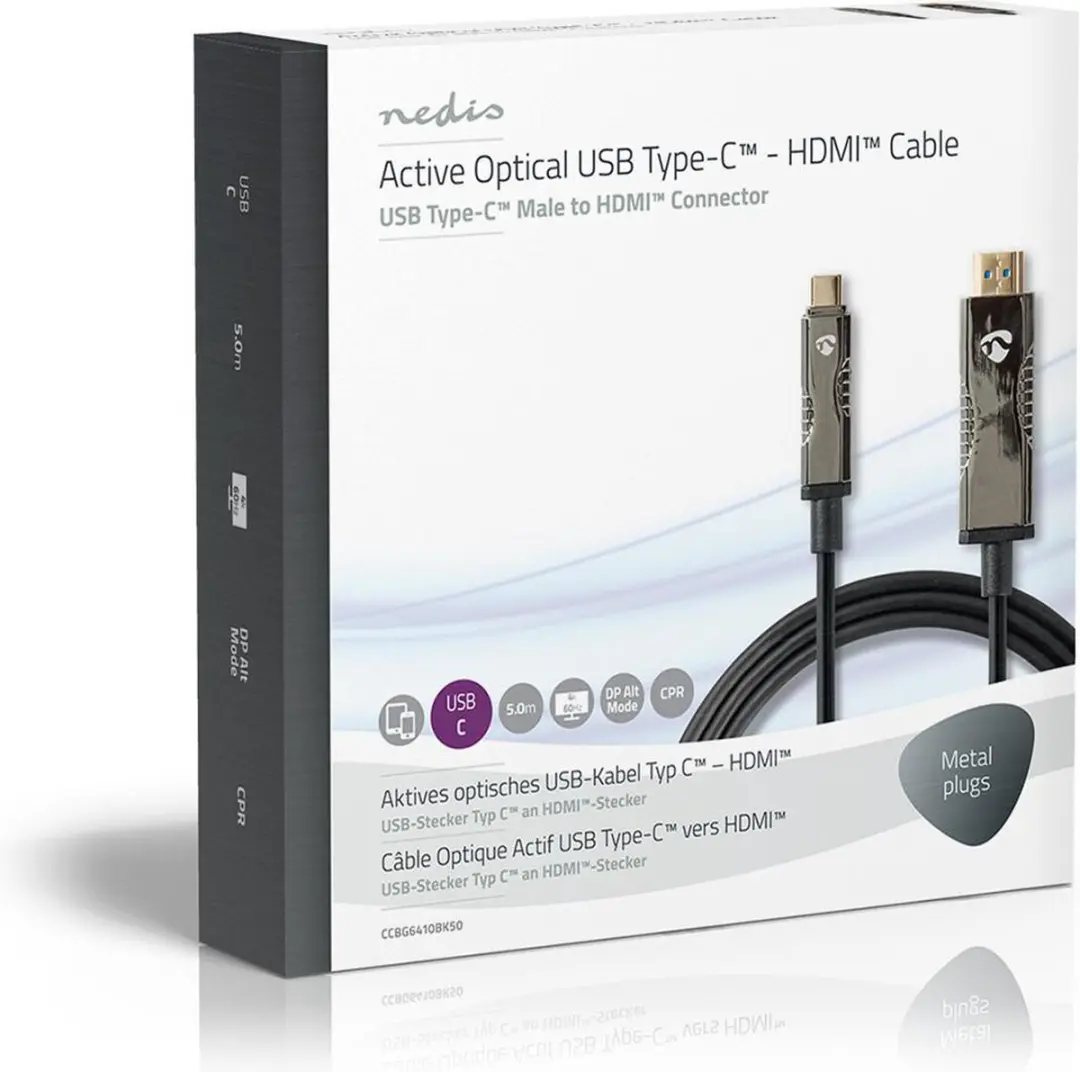 Nedis CCBG6410BK50 Actieve USB-C naar HDMI Kabel 18Gbps 5m - Zwart