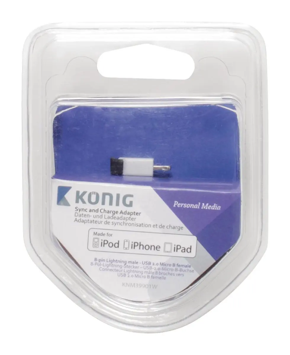 Konig Micro USB naar Lightning Adapter - Wit