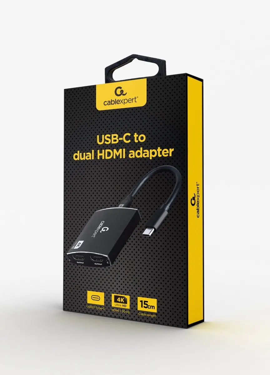 Gembird USB-C naar HDMI Kabel A-CM-HDMIF2-01 - Zwart
