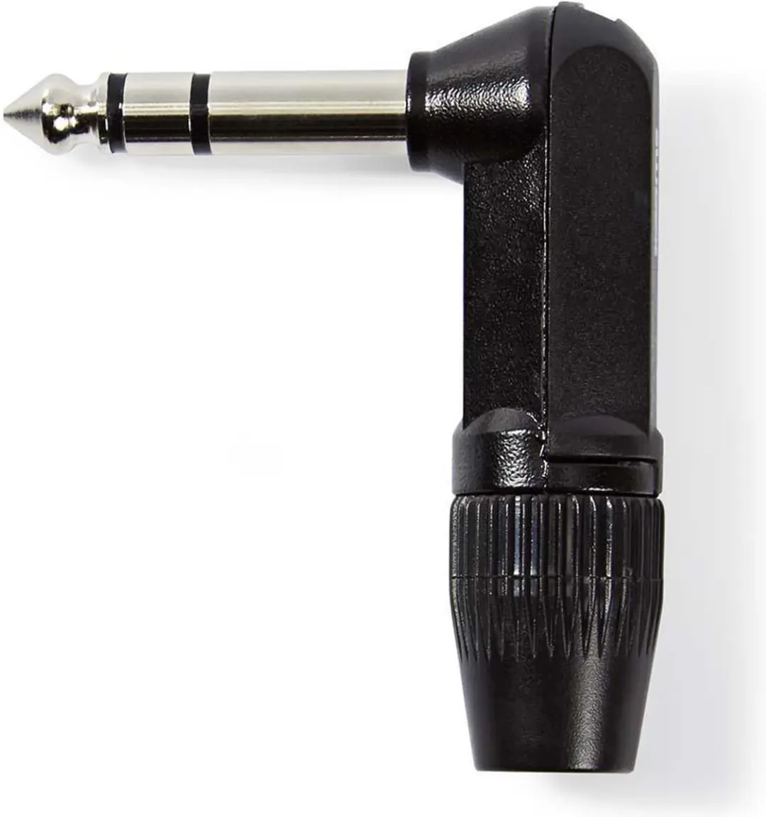 Nedis 6,35mm Audioconnector - Gehoekt Male - Vernikkeld - Zwart