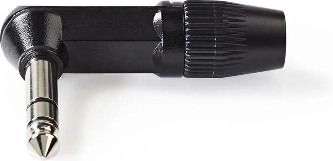 Nedis 6,35mm Audioconnector - Gehoekt Male - Vernikkeld - Zwart