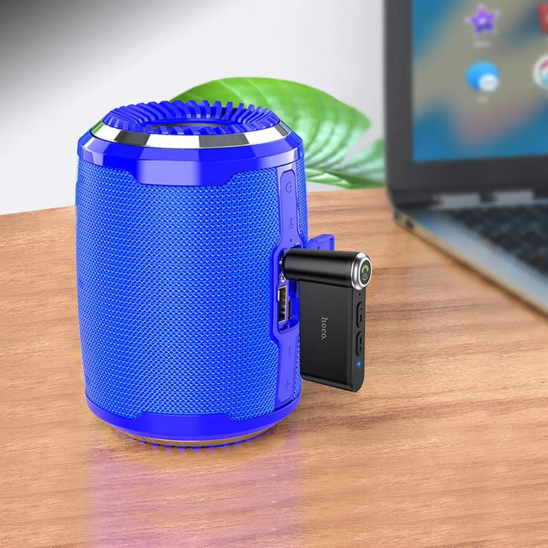 Hoco Bluetooth 5.0 Audio Receiver Auto - 3.5mm AUX - Zwart/Blauw