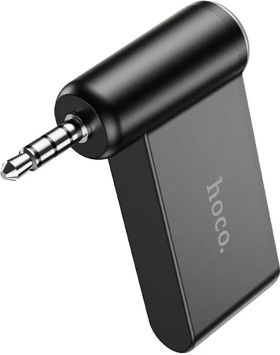Hoco Bluetooth 5.0 Audio Receiver Auto - 3.5mm AUX - Zwart/Blauw - afbeelding 6 van 6