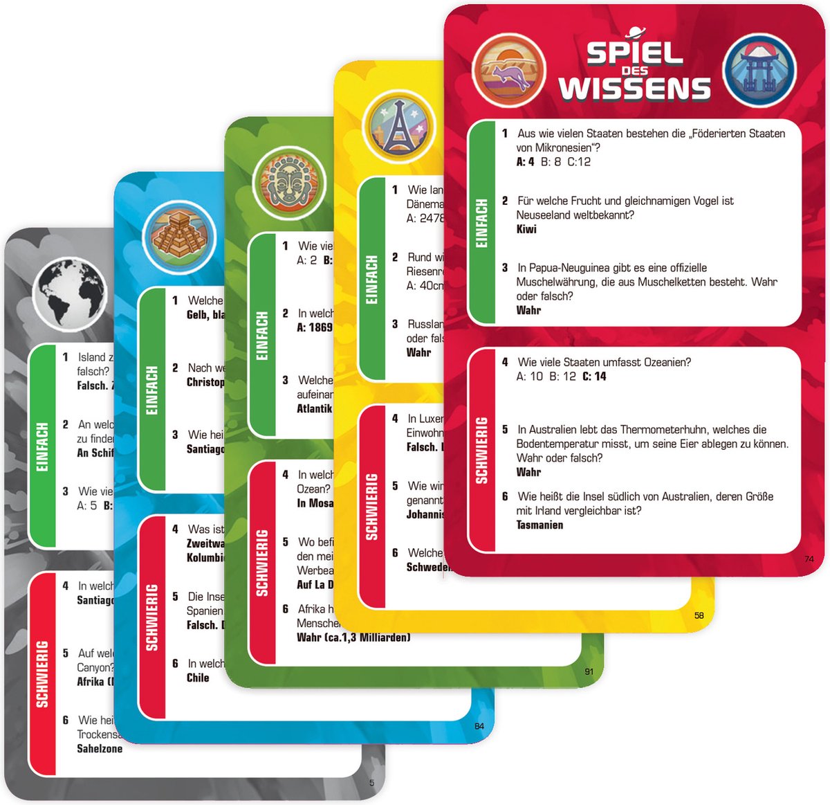 Jumbo Spiel des Wissens Rund um die Welt Kartenspiel, Kaartspel, Leren, 8 jaar, 30 min, 30 min, Familiespel