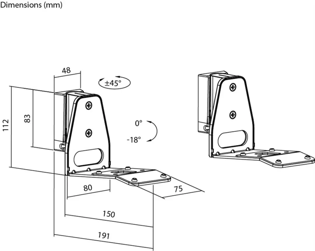 Goobay Muurbeugel Set voor Sonos Era 300 - Full Motion - 2 Stuks - Wit