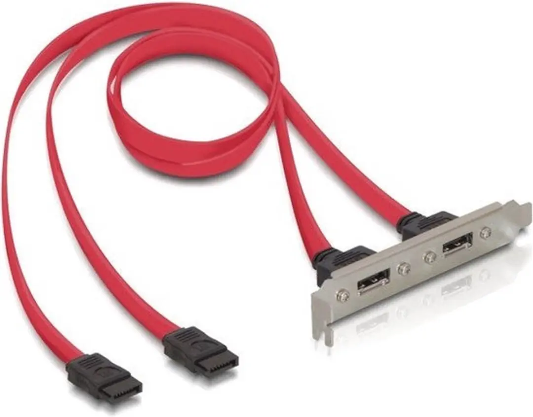 Delock 2x SATA naar 2x eSATA Slotbracket - Multicolor