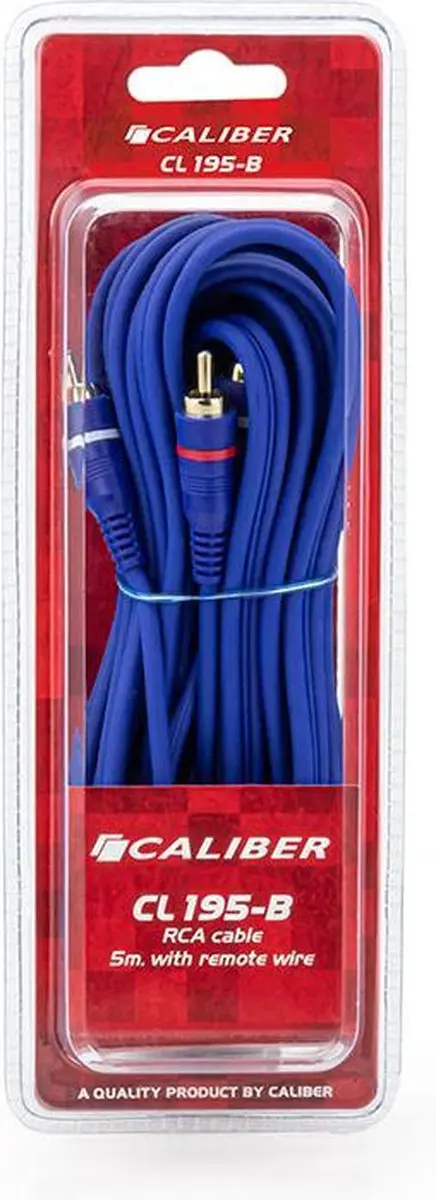 Caliber RCA Kabel Tulp Verguld 5m - Blauw