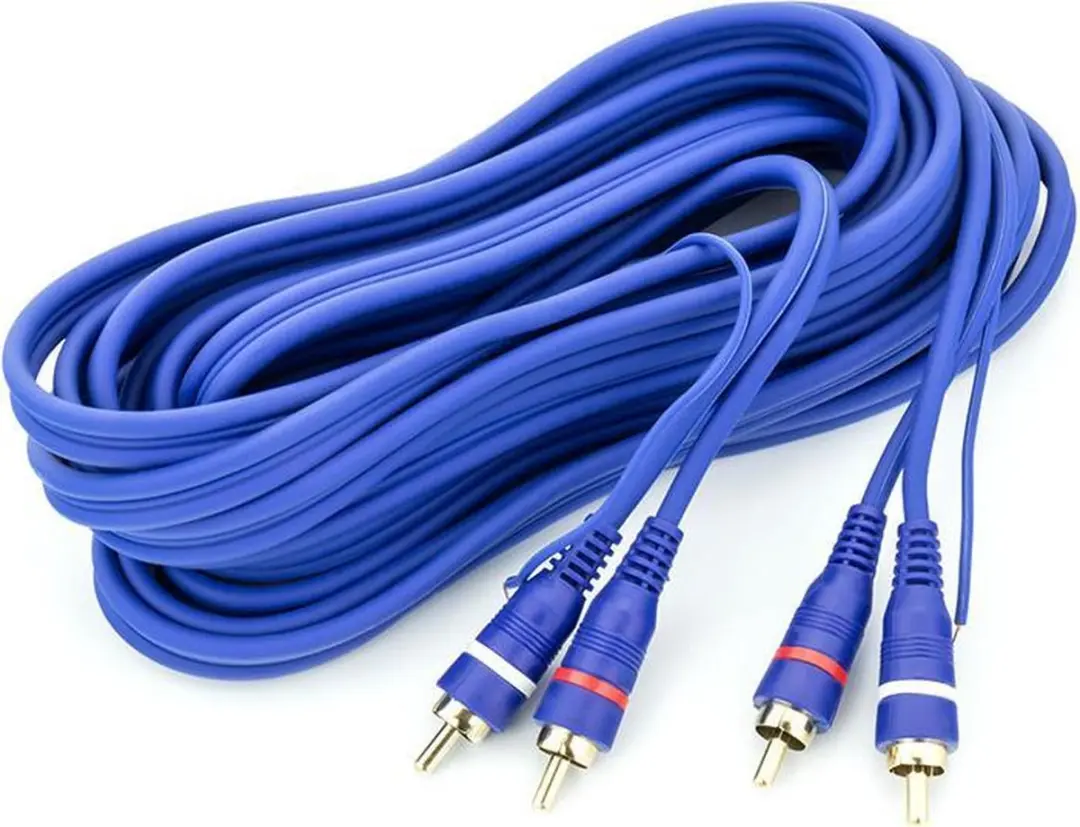 Caliber RCA Kabel Tulp Verguld 5m - Blauw