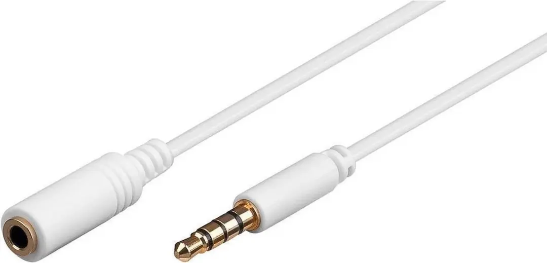 Goobay 3,5mm Jack 4-polig AWG28 Verlengkabel - 1,5m - Wit
