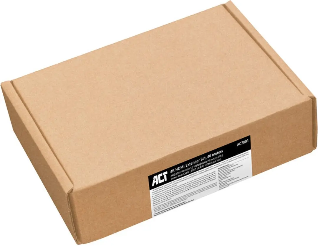ACT AC7801 4K HDMI Extender Set - 40m CAT6 - IR - Zwart