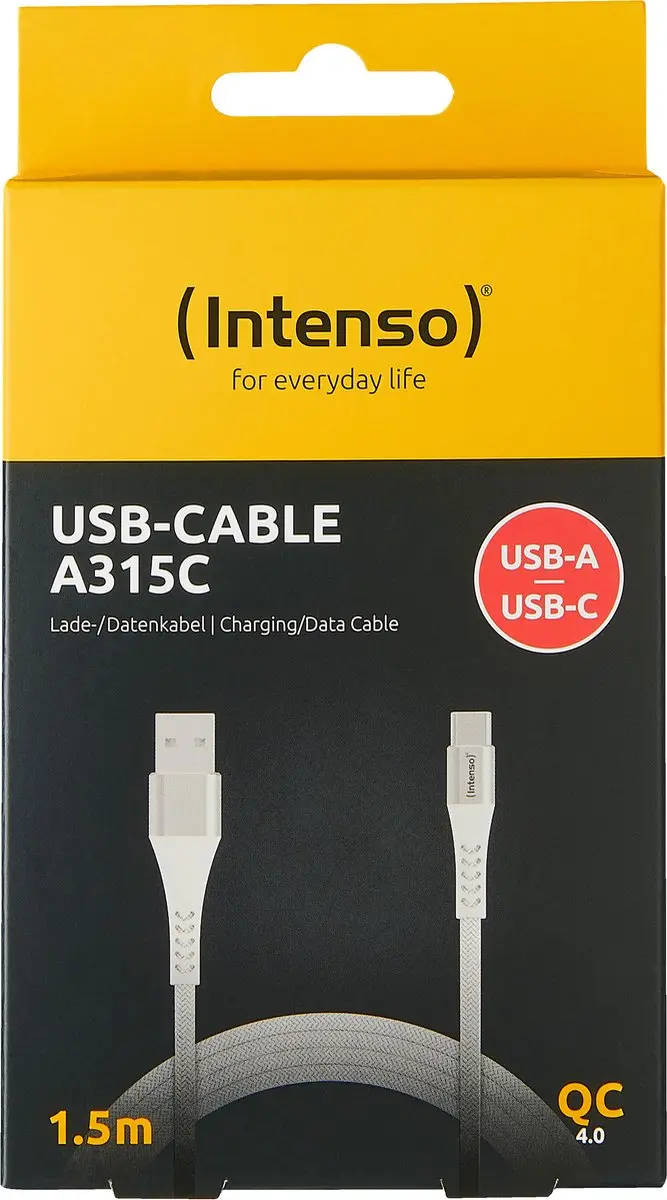 Intenso A315C USB-A naar USB-C Kabel 1.5m - Wit
