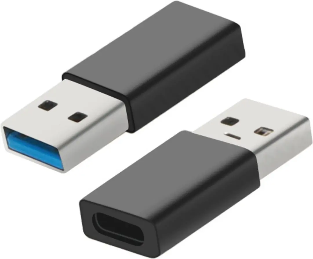 Mobiparts MP-112057 USB-A naar USB-C Adapter - Zwart