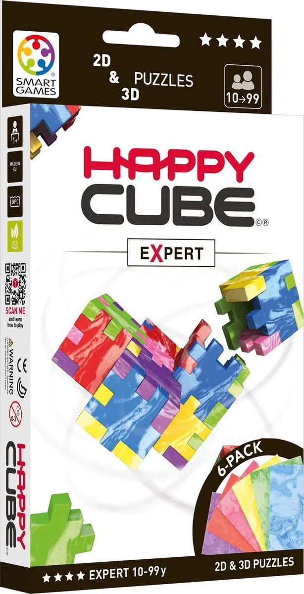 SmartGames Happy Cube Expert HCE300 - 6 Puzzels - Meerkleurig