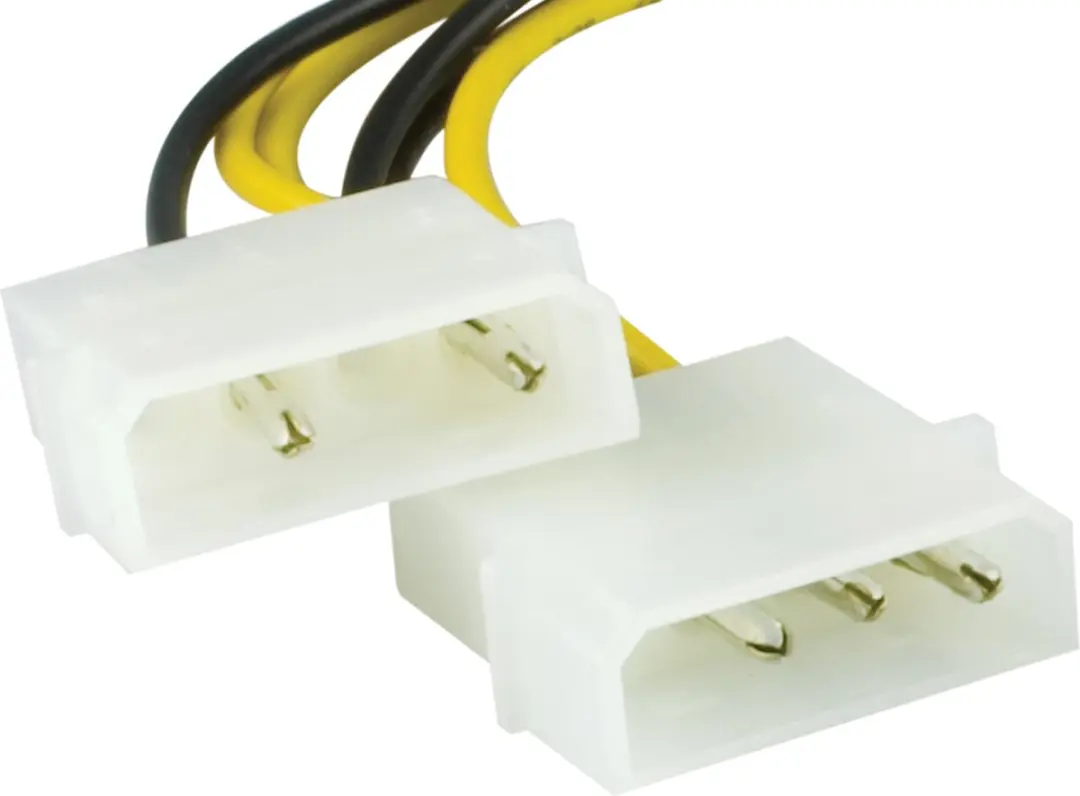 Deltaco SSI-45 Kabeladapter - 2x4-pin naar 6-pin - Zwart/Wit/Geel