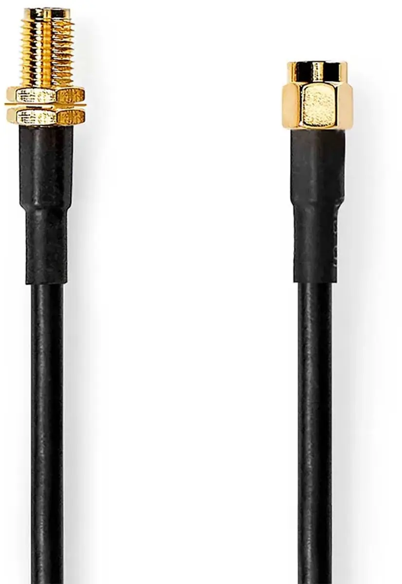 Nedis Antennekabel SMA Male-Female 10m - Verguld - 50 Ohm