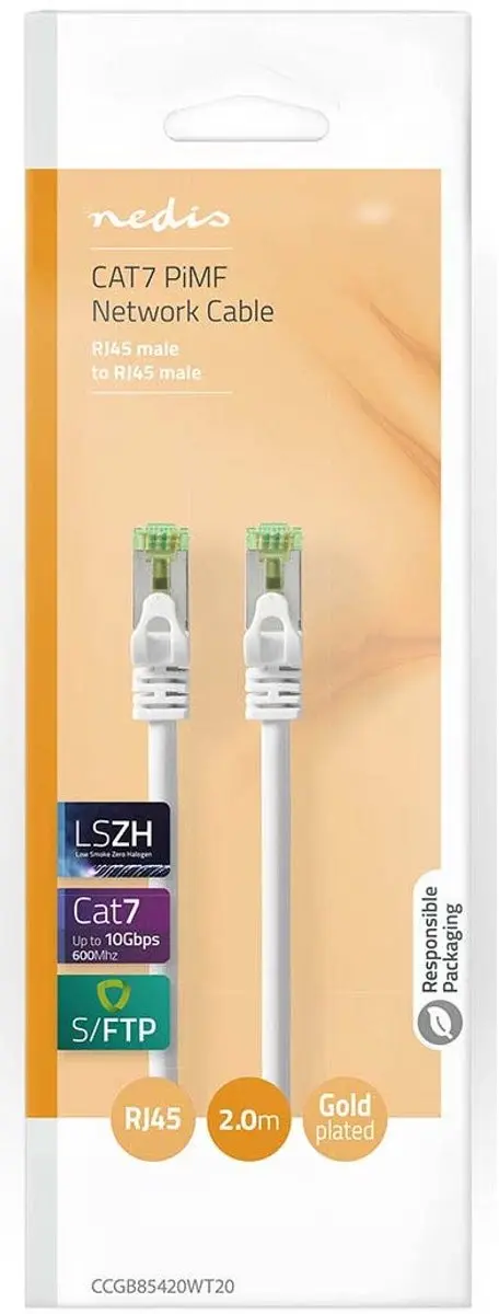 Nedis CAT7 Netwerkkabel CCGB85420WT10 - 1m - Wit
