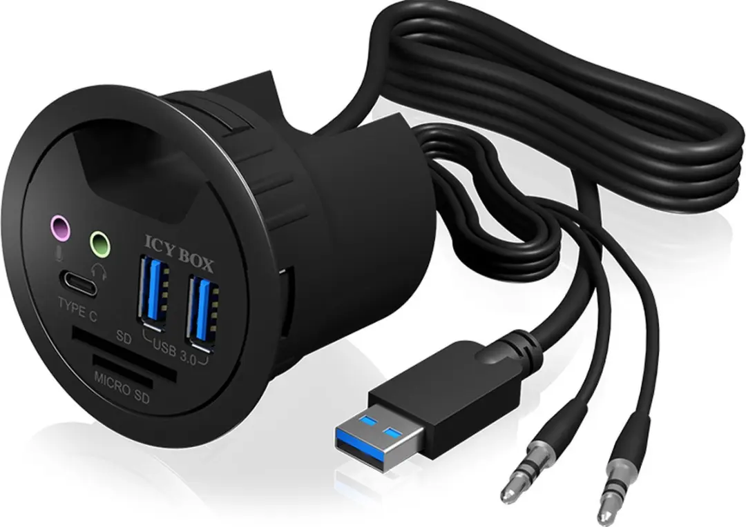 Icy Box 60304 USB 3.0 In-Desk Hub