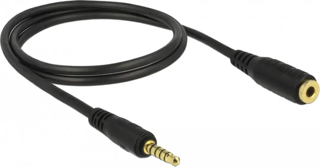 Delock 3,5mm Jack 5-polig Audio Verlengkabel - 1m - Zwart