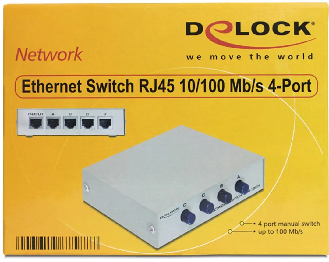 Delock Switch 10/100 Mbps 4 Poorten - Kleurloos
