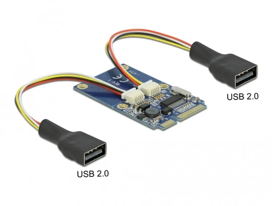 Delock Mini PCIe I/O Kaart 2x USB 2.0 Type-A