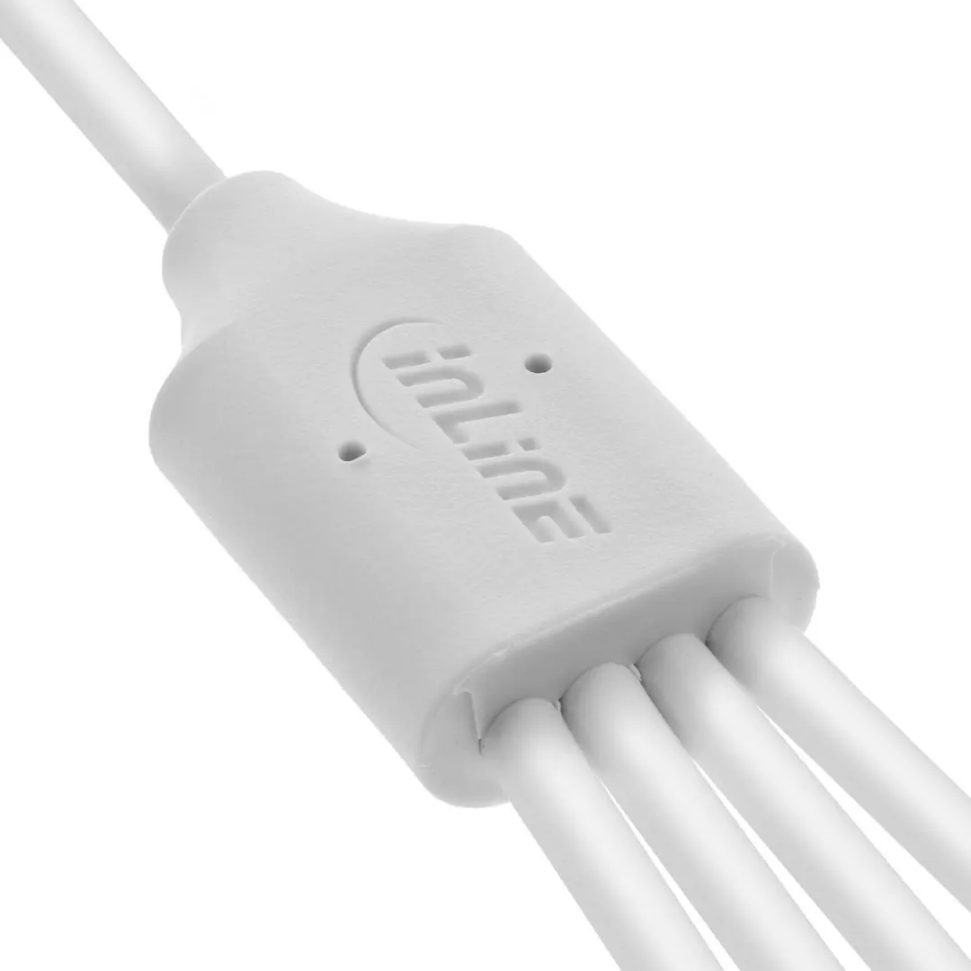 InLine USB 4-in-1 Y-kabel 1m - USB-A naar 4x USB-C Wit