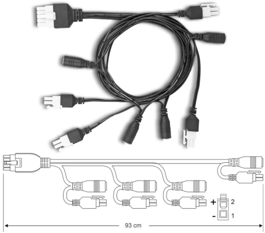 Delock Cable Mini-Fit 4.2mm 10-pin Male naar 4x DC 5.5x2.5mm Female