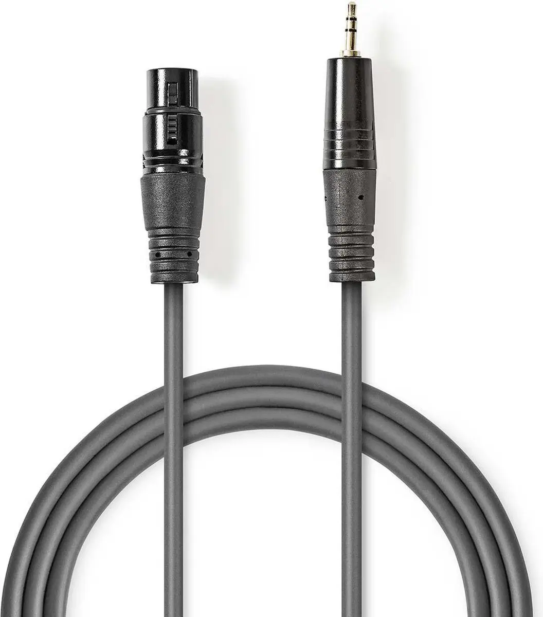 Nedis Gebalanceerde Audiokabel XLR 3-Pins Female 3,5mm Male 1m - Donkergrijs
