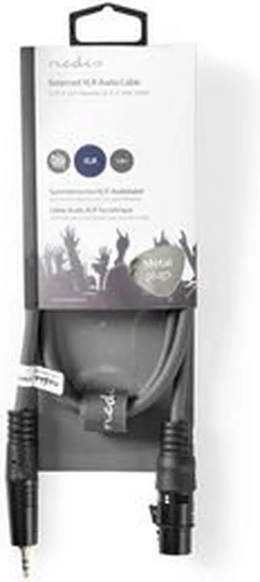 Nedis Gebalanceerde Audiokabel XLR 3-Pins Female 3,5mm Male 1m - Donkergrijs