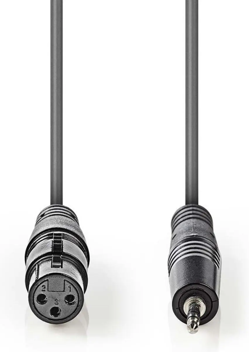 Nedis Gebalanceerde Audiokabel XLR 3-Pins Female 3,5mm Male 1m - Donkergrijs