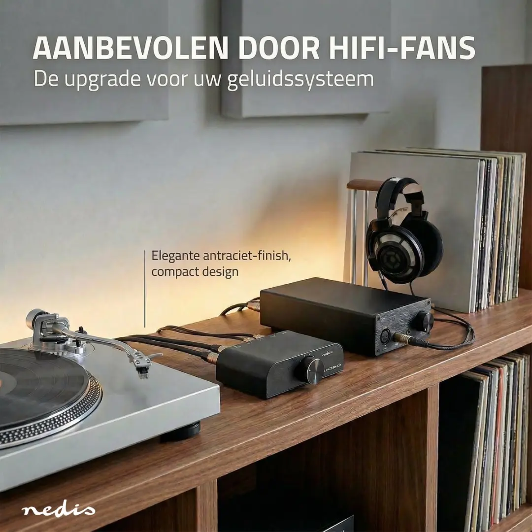 Nedis Analoge Audio-Switch ASWI2424AT - 4-Poorts - Antraciet