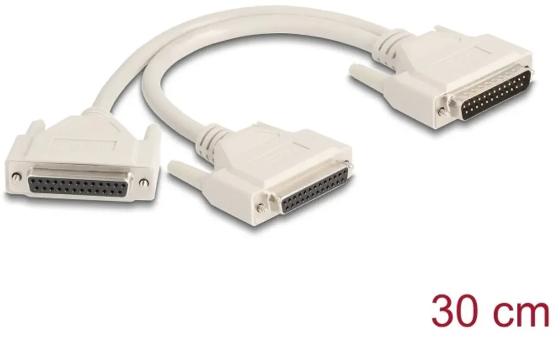 Delock Y-Kabel D-Sub 25 Pin Mannelijk naar 2x Vrouwelijk