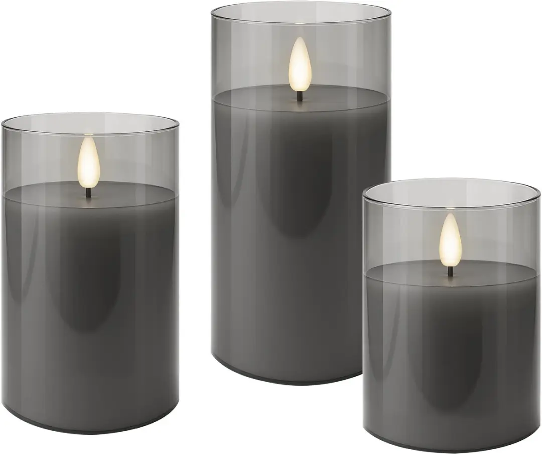 Goobay LED Kaarsen Glas Set 3 Stuks