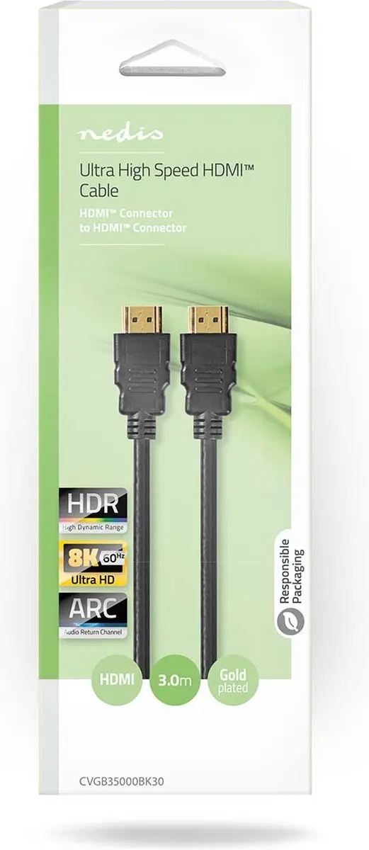 Nedis Ultra High Speed HDMI-kabel 8K 48Gbps 3m - Zwart