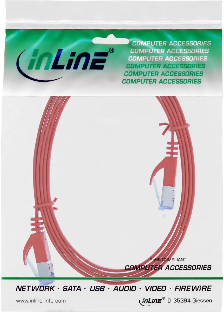 InLine Patchkabel U/FTP Cat.6A 2m - Rood