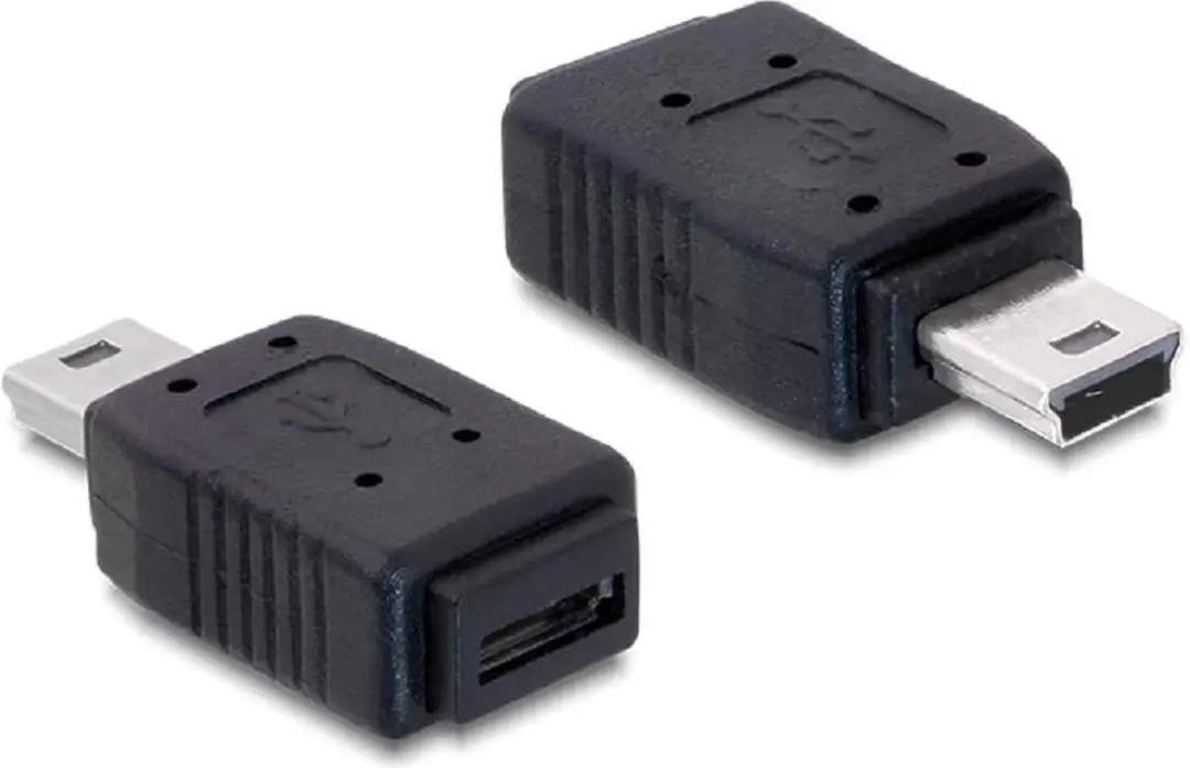 Delock USB Mini 5p naar Micro A-B Adapter - Zwart