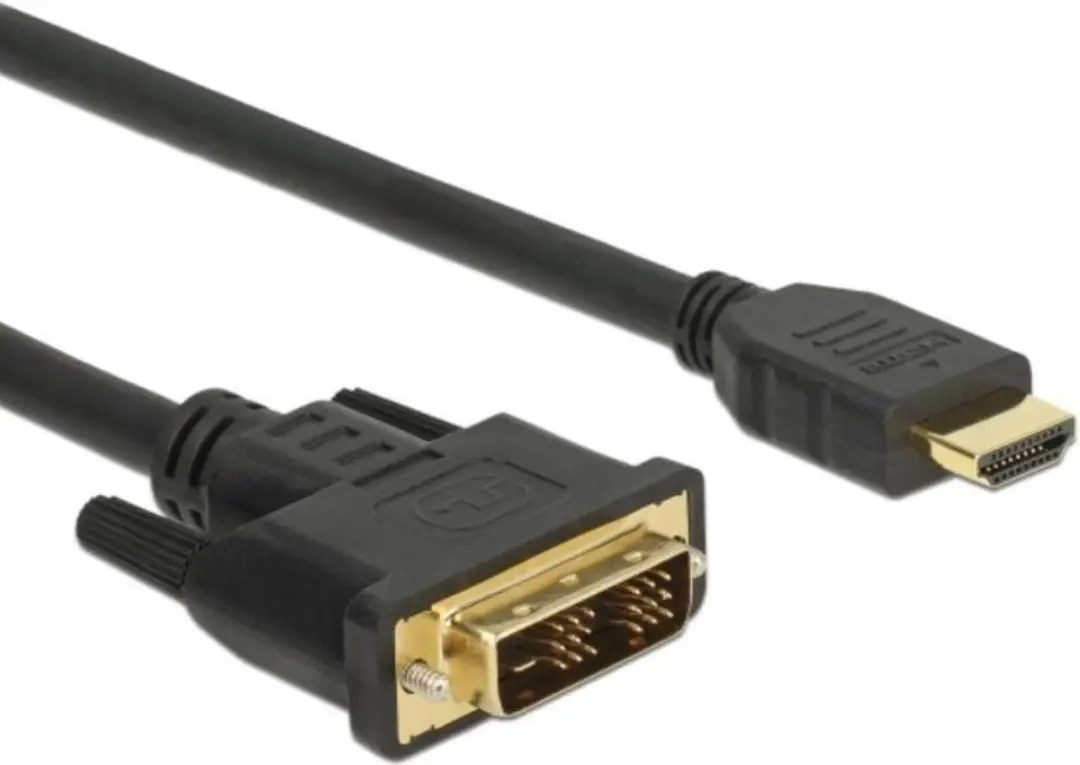 Delock HDMI naar DVI Kabel 1.5m - Bidirectioneel - Zwart