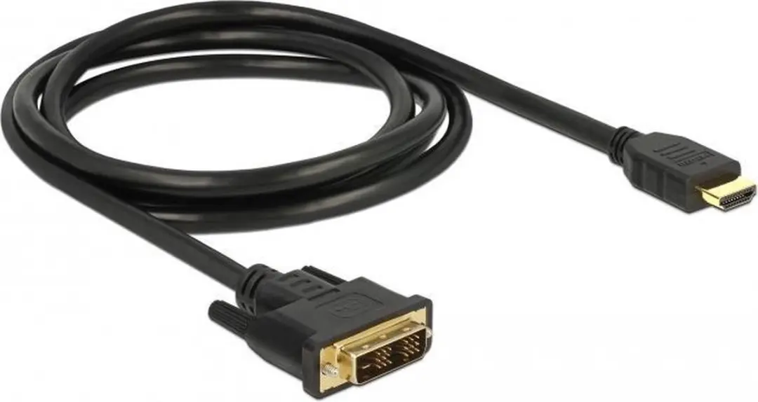 Delock HDMI naar DVI Kabel 1.5m - Bidirectioneel - Zwart