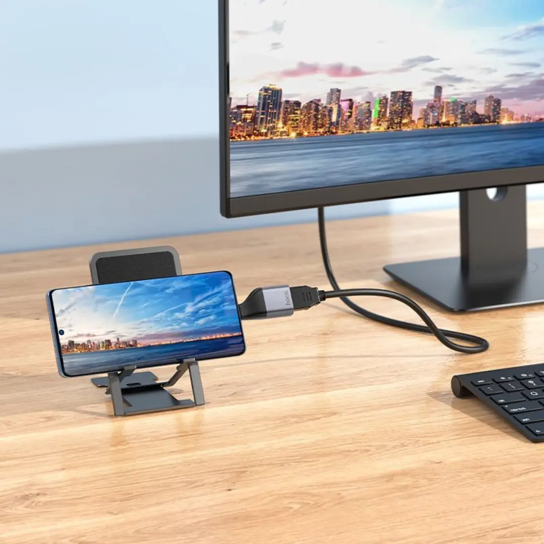 Hoco UA33 USB-C naar HDMI Adapter 4K - Zilver