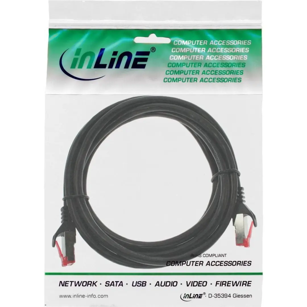 InLine Patchkabel S/FTP Cat.6 0,3m - Zwart