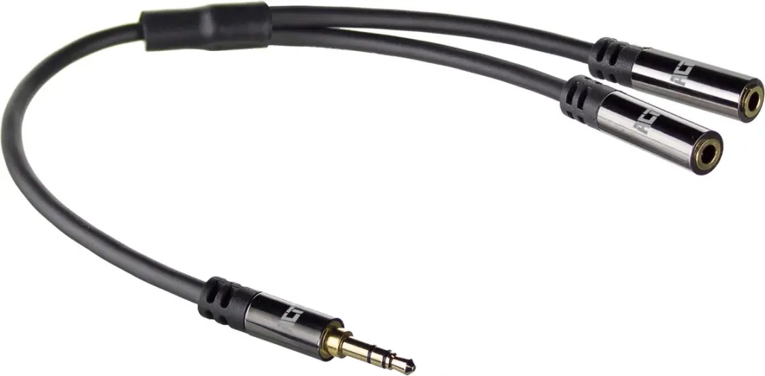 ACT AC3620 Audio Splitter 3,5mm Jack - Dual Headphone - 15cm - Zwart