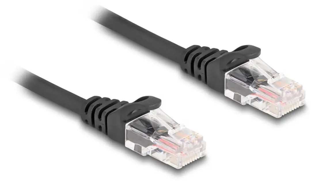 Delock RJ45 Coiled Kabel Cat.5e 3m - Zwart
