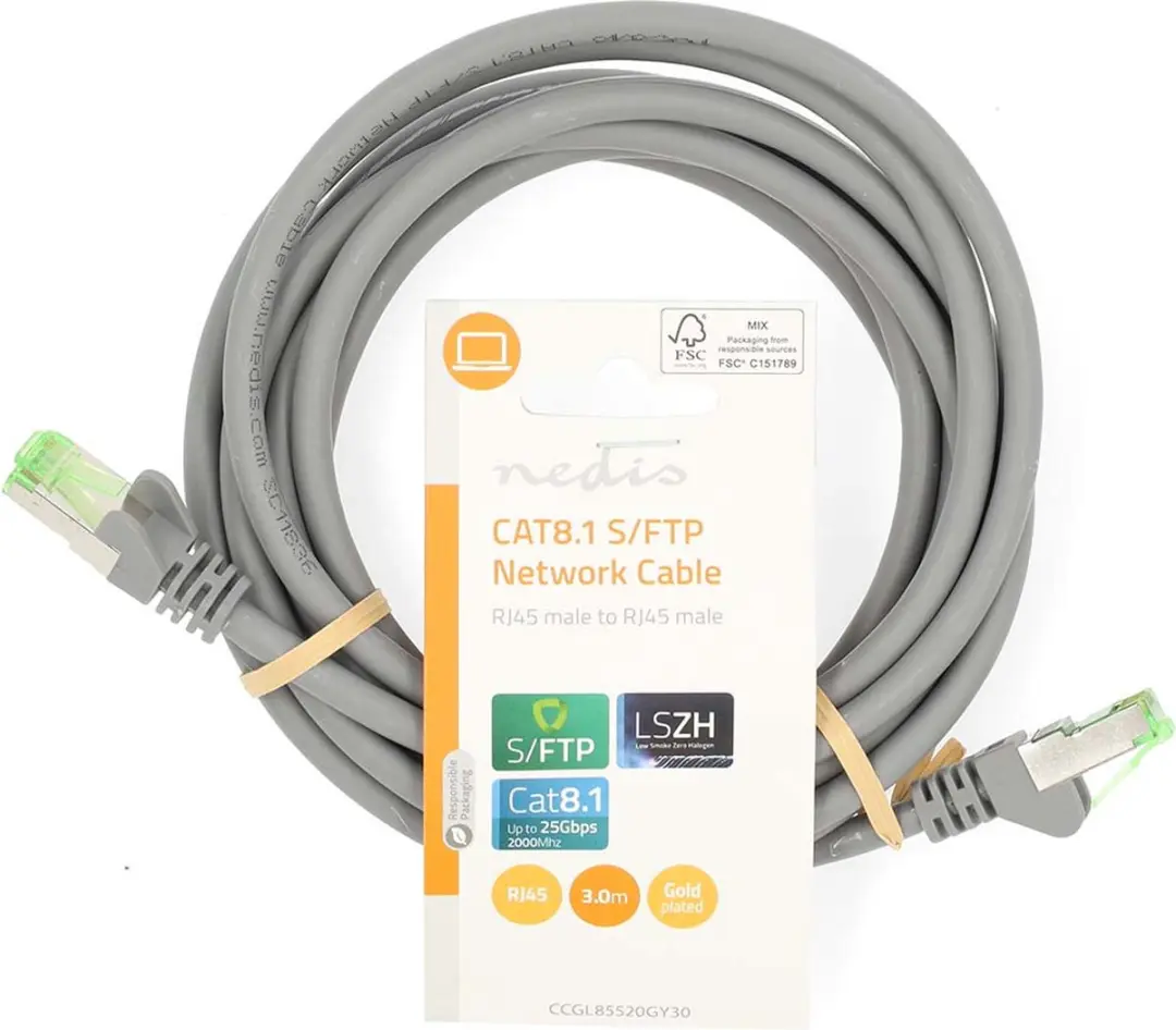 Nedis Cat 8.1 Netwerkkabel CCGL85520GY30 - 3m - Grijs