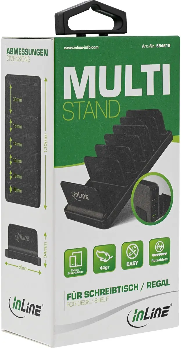 InLine Standaard voor 5 Smartphones/Tablets - 1 Stuk