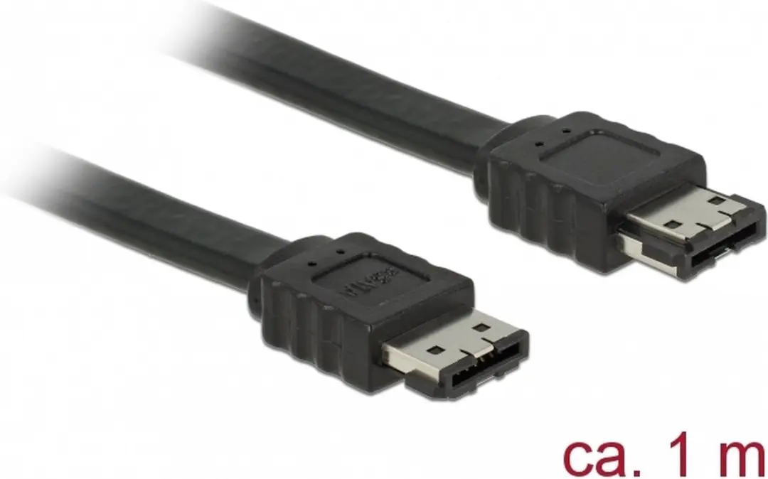 Delock eSATA Datakabel SATA300 3Gbit/s - 1m - Zwart