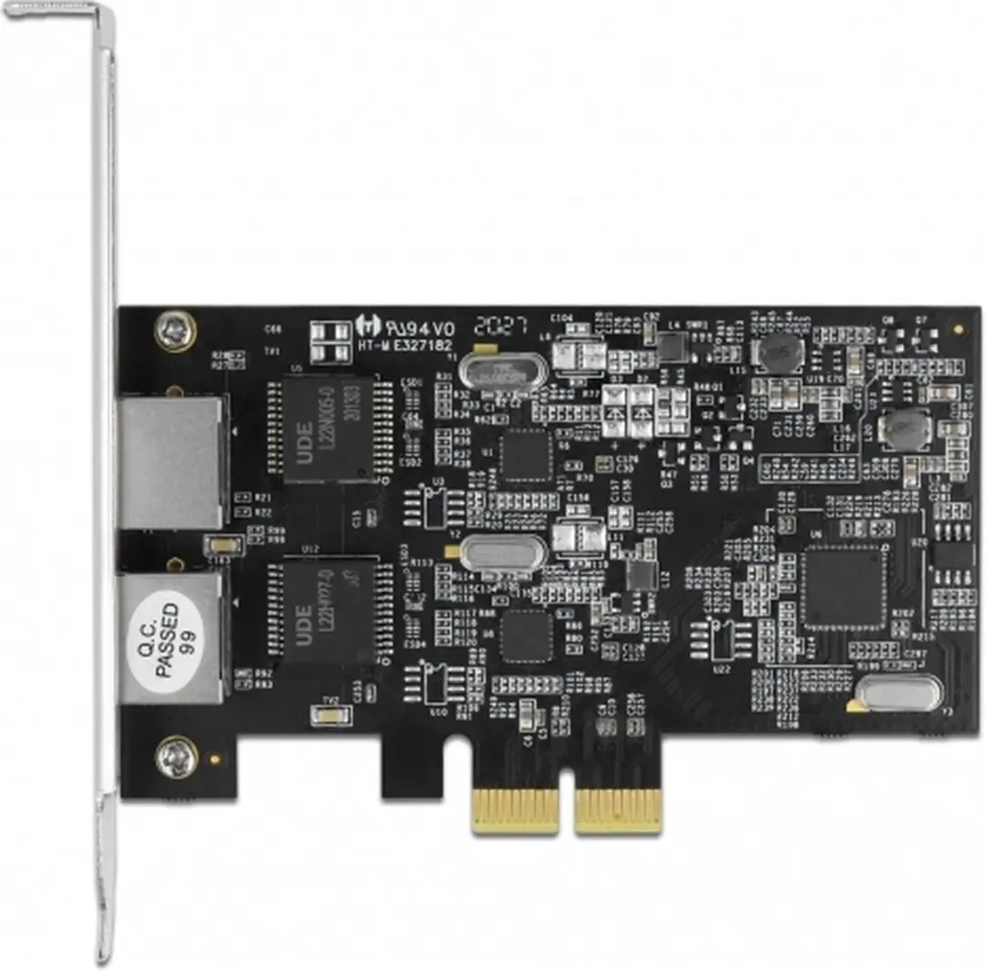 Delock PCIe x2 2x RJ45 2.5Gbps LAN Kaart RTL8125 - Zwart