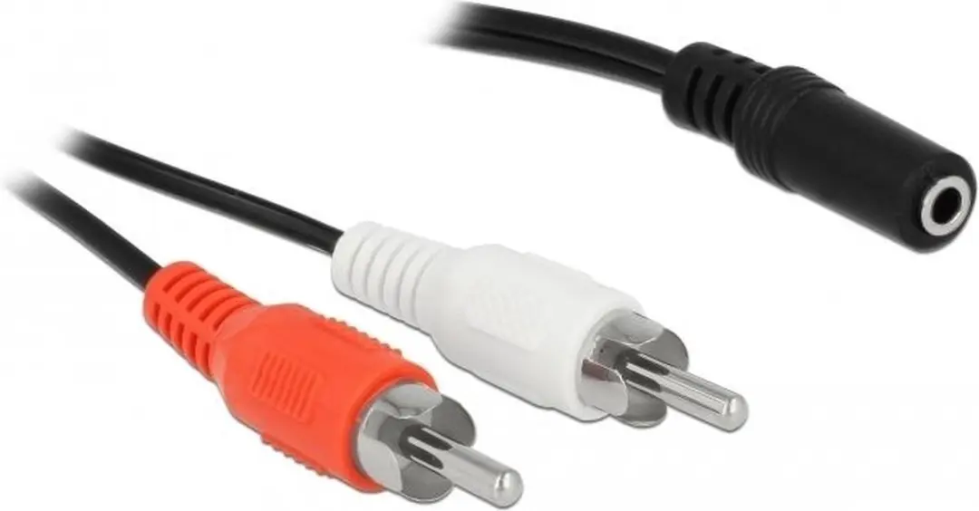 Delock Audiokabel 2x RCA naar 3.5mm Jack - 1.4m - Zwart