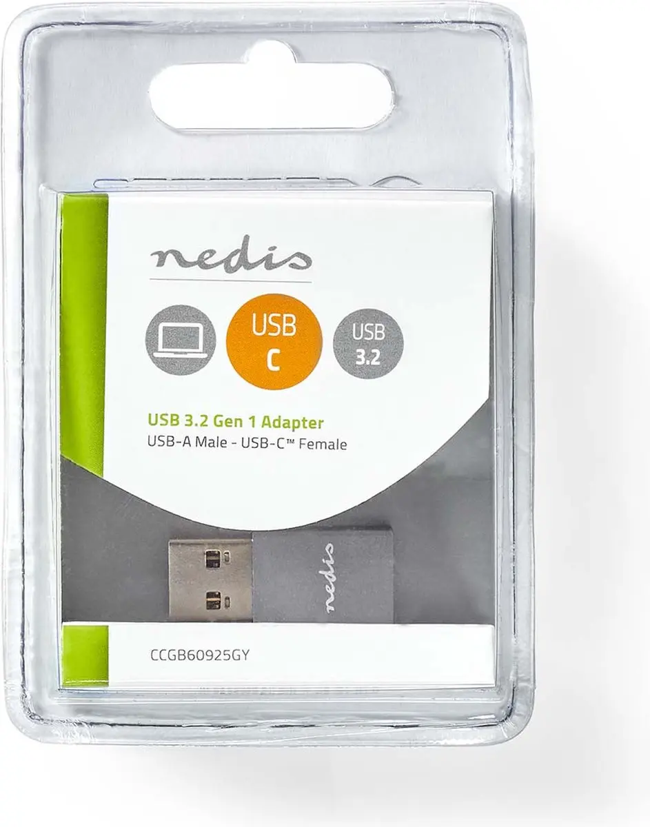 Nedis CCGB60925GY USB-C naar USB-A Adapter - 5Gbps - Zwart - afbeelding 6 van 6